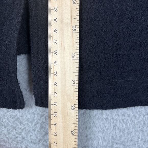 Jones New York Size OX | 12W Black Merino Wool Jacket Sweater Frog Closing - Picture 3 of 9